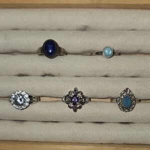 925 Sterling Silver and Gemstone Ring Bundle